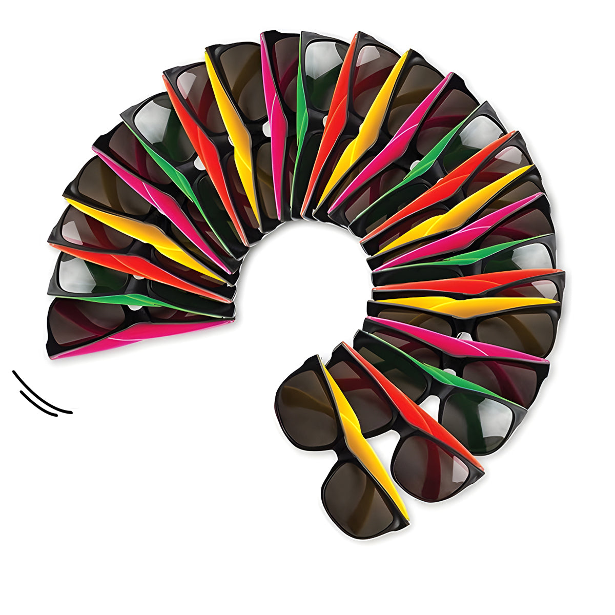 Kit 24 Óculos Escuros em Cores Neon Com Proteção UV