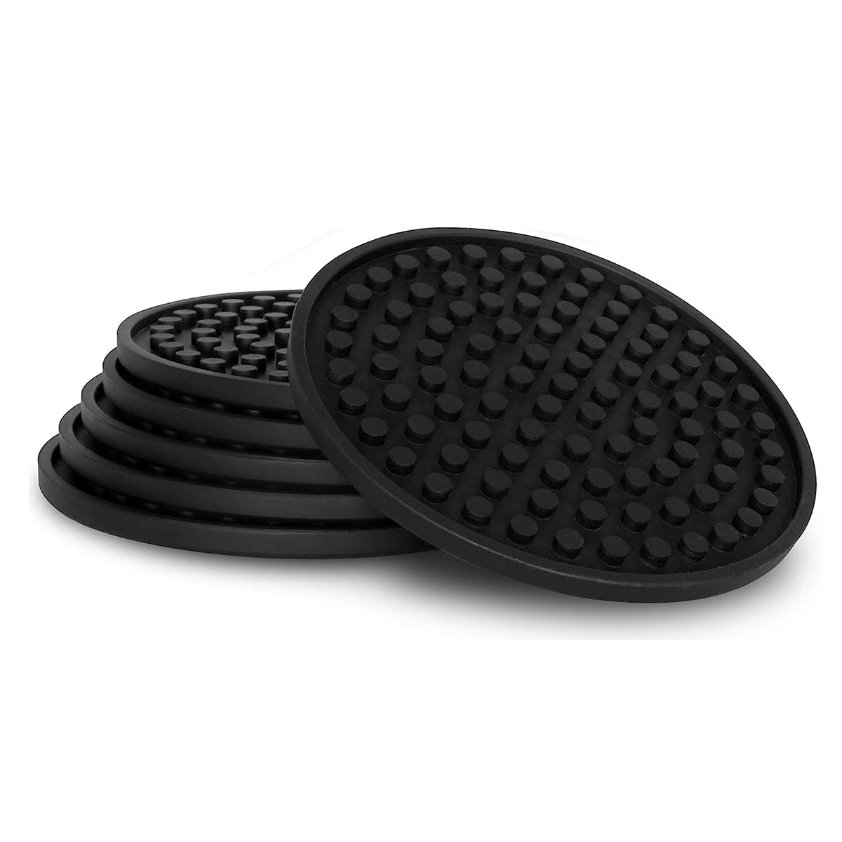 kit 8 Porta Copos de Silicone com Suporte Texturizado