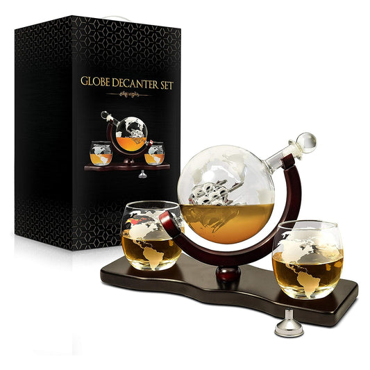 Conjunto de Decantador de Whiskey de 828 ML com 2 Copos