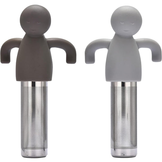 Kit 2 Infusor de Chá Boneco Coador Inox de Folhas Soltas