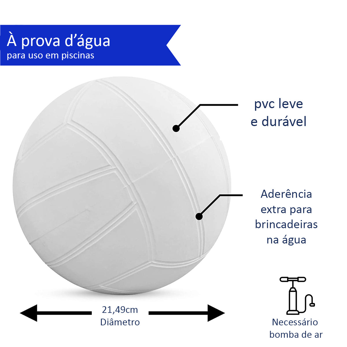 Bola de Vôlei Impermeável Para Piscina de PVC