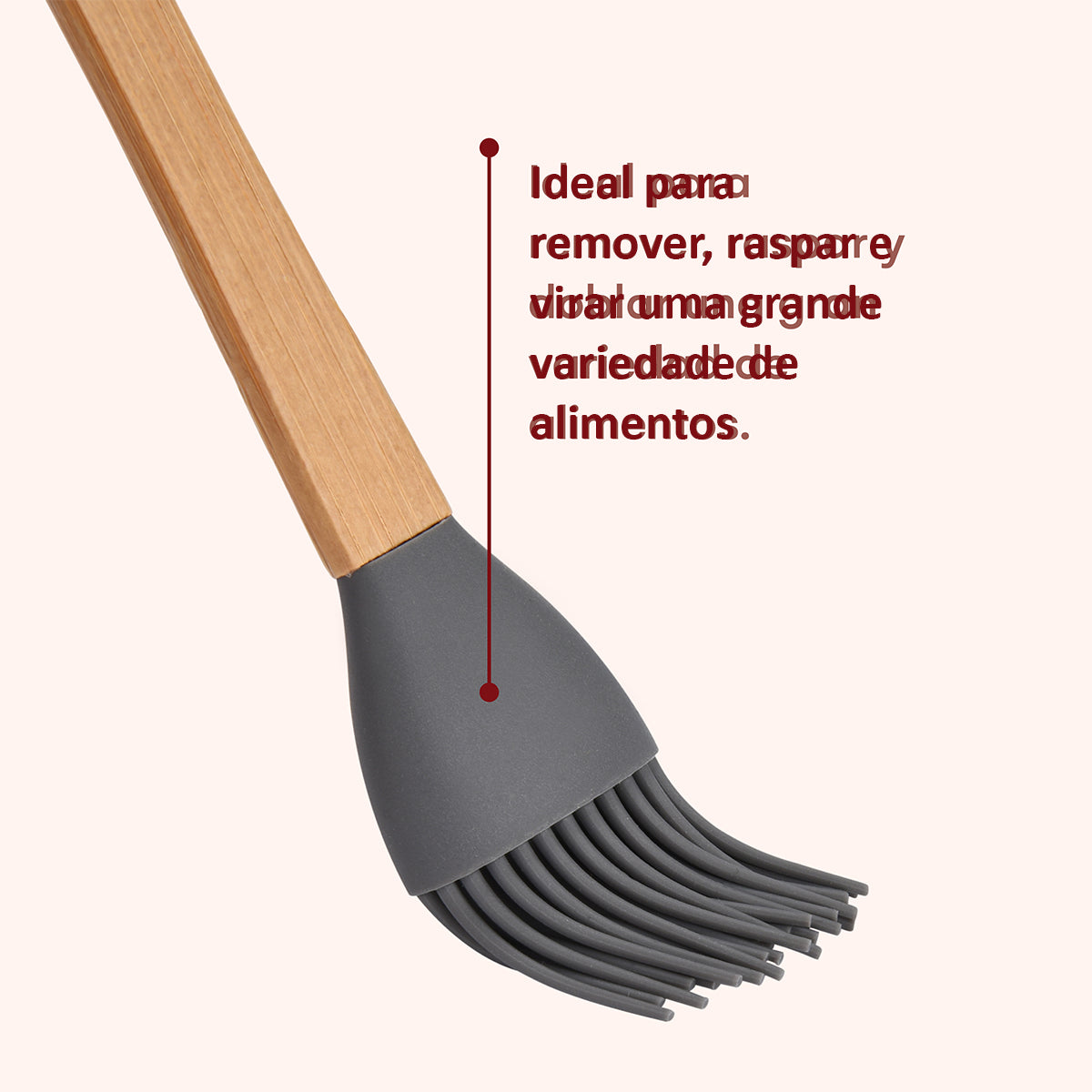Kit 5 Espatulas de Madeira e Silicone Para Cozinha