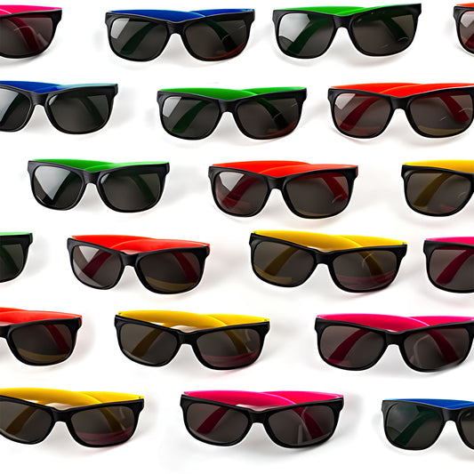 Kit 30 Óculos Escuros em Cores Neon Com Proteção UV