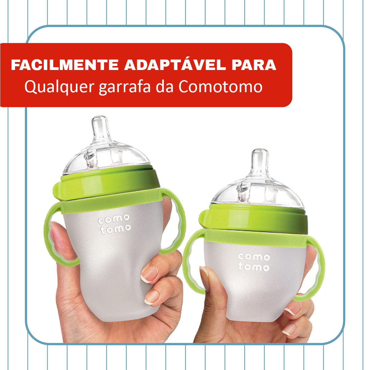 Kit 3 Alças de Mamadeiras Comotomo 150 e 250ml Verde