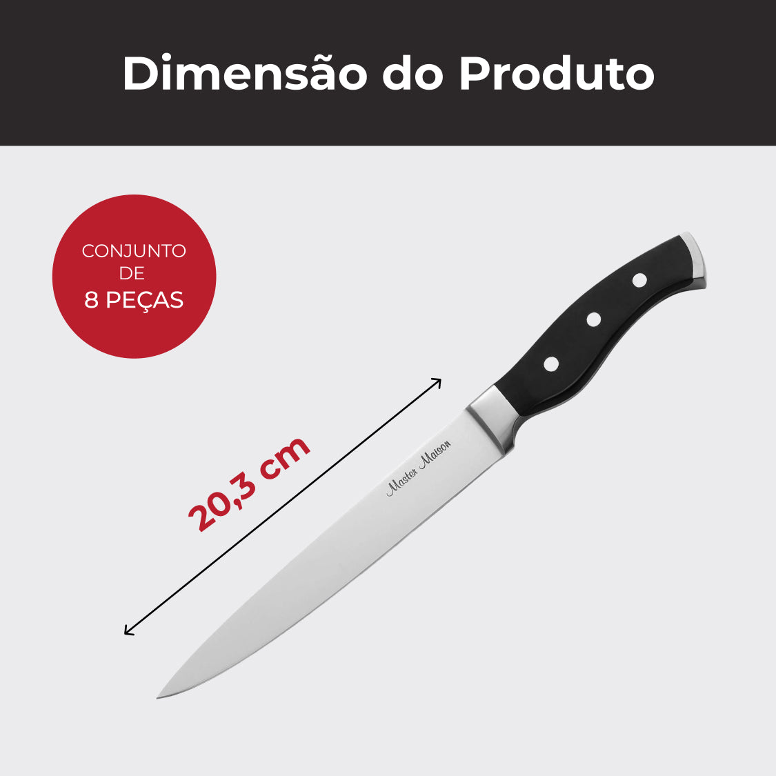 Faca para Trinchar Master Maison 20cm em Aço Inox